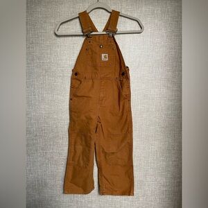 Carhartt Rust Brown Duck Canvas Overalls with Logo Bib